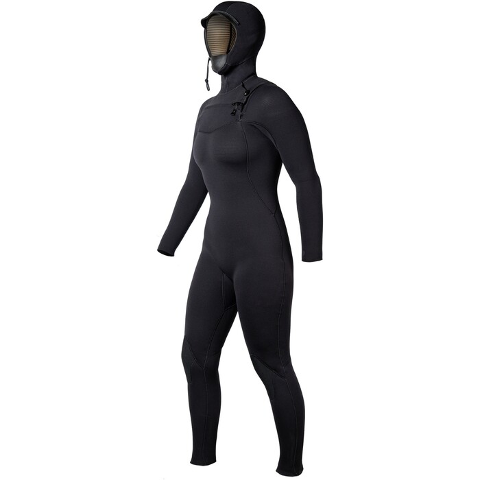 2024 Xcel Womens Comp+ 5/4mm Hooded Chest Zip Wetsuit WN54CPH4 - Black